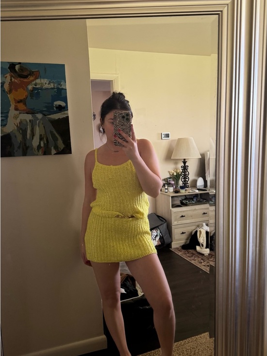 Rumored Dresses & Skirts - Rumored Yellow Knit Mini Dress